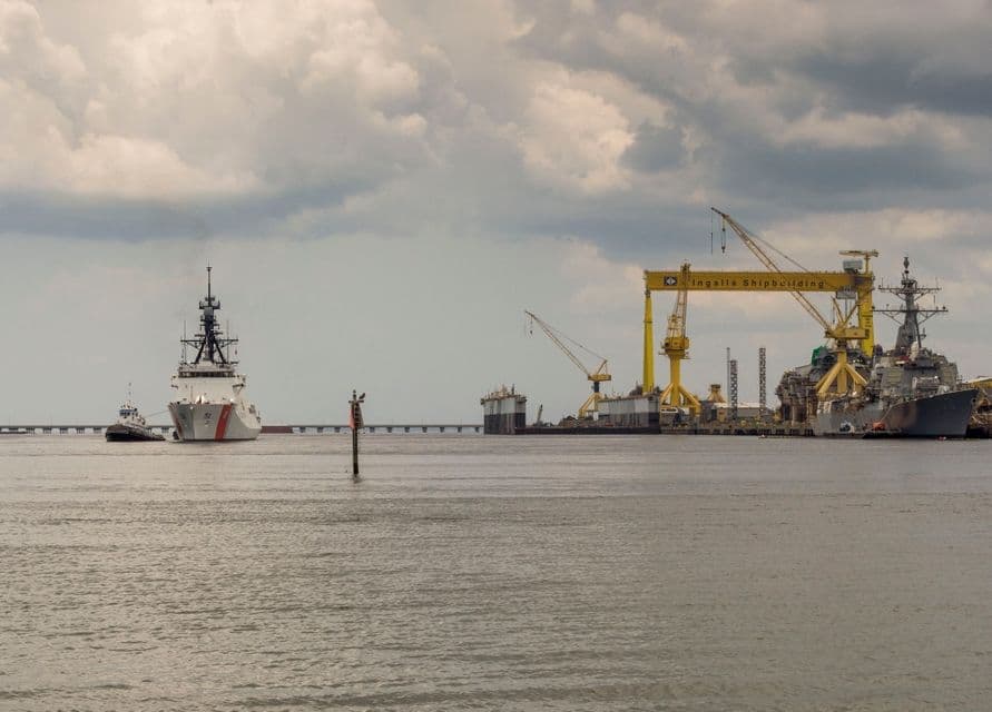 NATIONAL SECURITY CUTTER JAMES SAILS FROM INGALLS; SHIP WILL BE COMMISSIONED ON AUG. 8