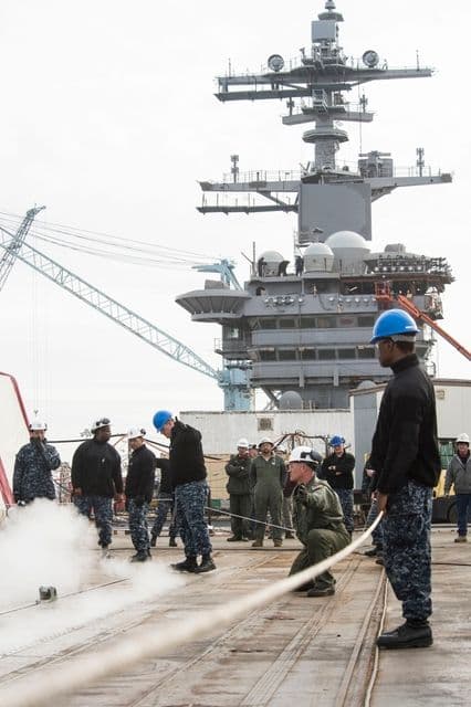 NEWPORT NEWS SHIPBUILDING CONDUCTS CATAPULT TESTING ON AIRCRAFT CARRIER USS ABRAHAM LINCOLN (CVN 72)