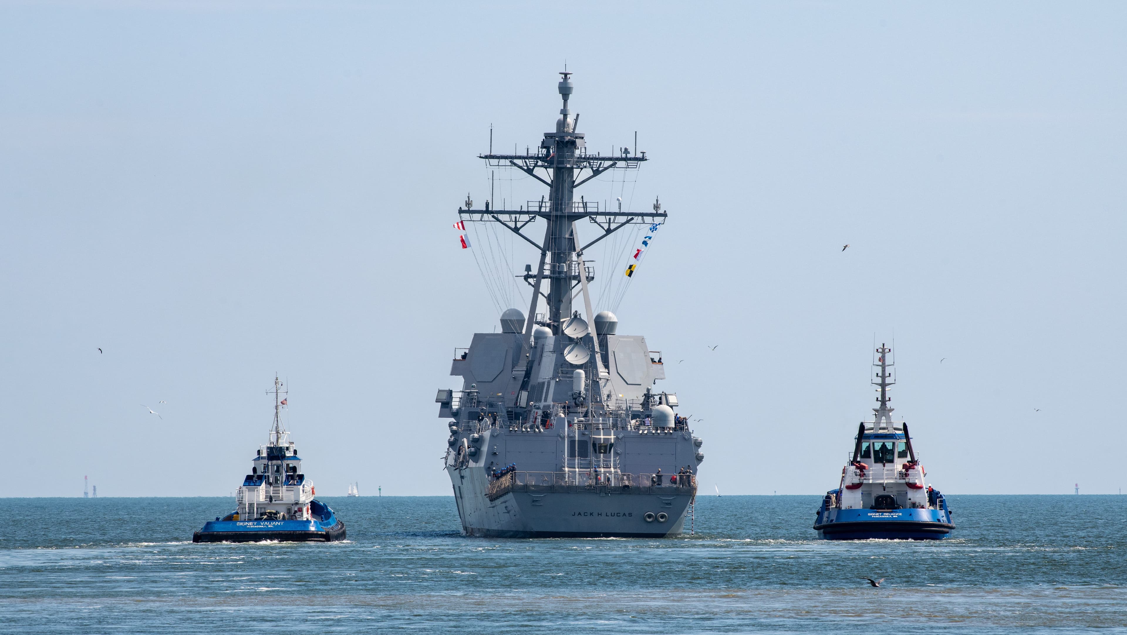 First Flight III Destroyer Jack H. Lucas (DDG 125) Sails Away From HII’s Ingalls Shipbuilding