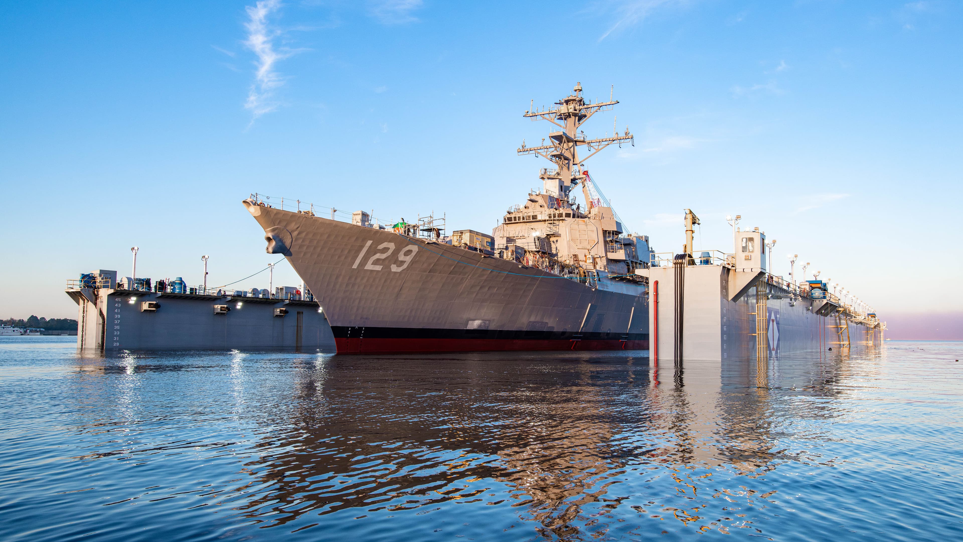 HII’s Ingalls Shipbuilding Launches Guided Missile Destroyer Future USS Jeremiah Denton (DDG 129)