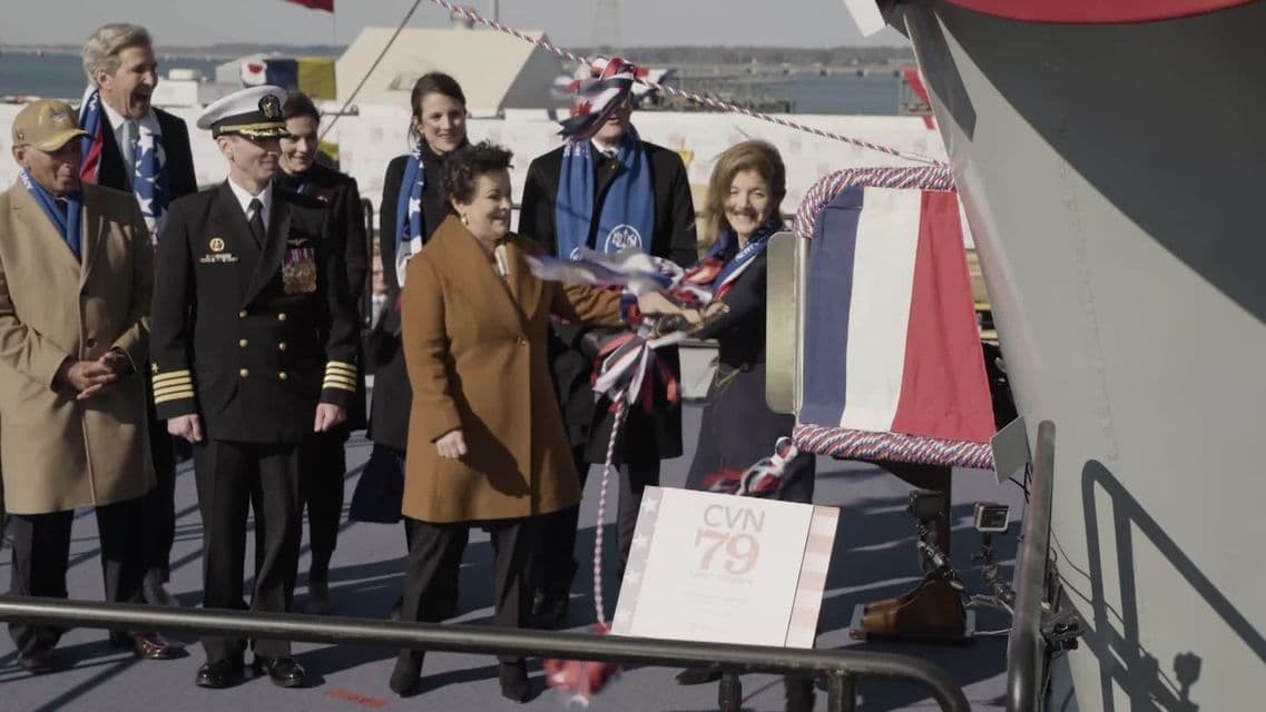 VIDEO RELEASE— AIRCRAFT CARRIER JOHN F. KENNEDY (CVN 79) CHRISTENED AT NEWPORT NEWS SHIPBUILDING