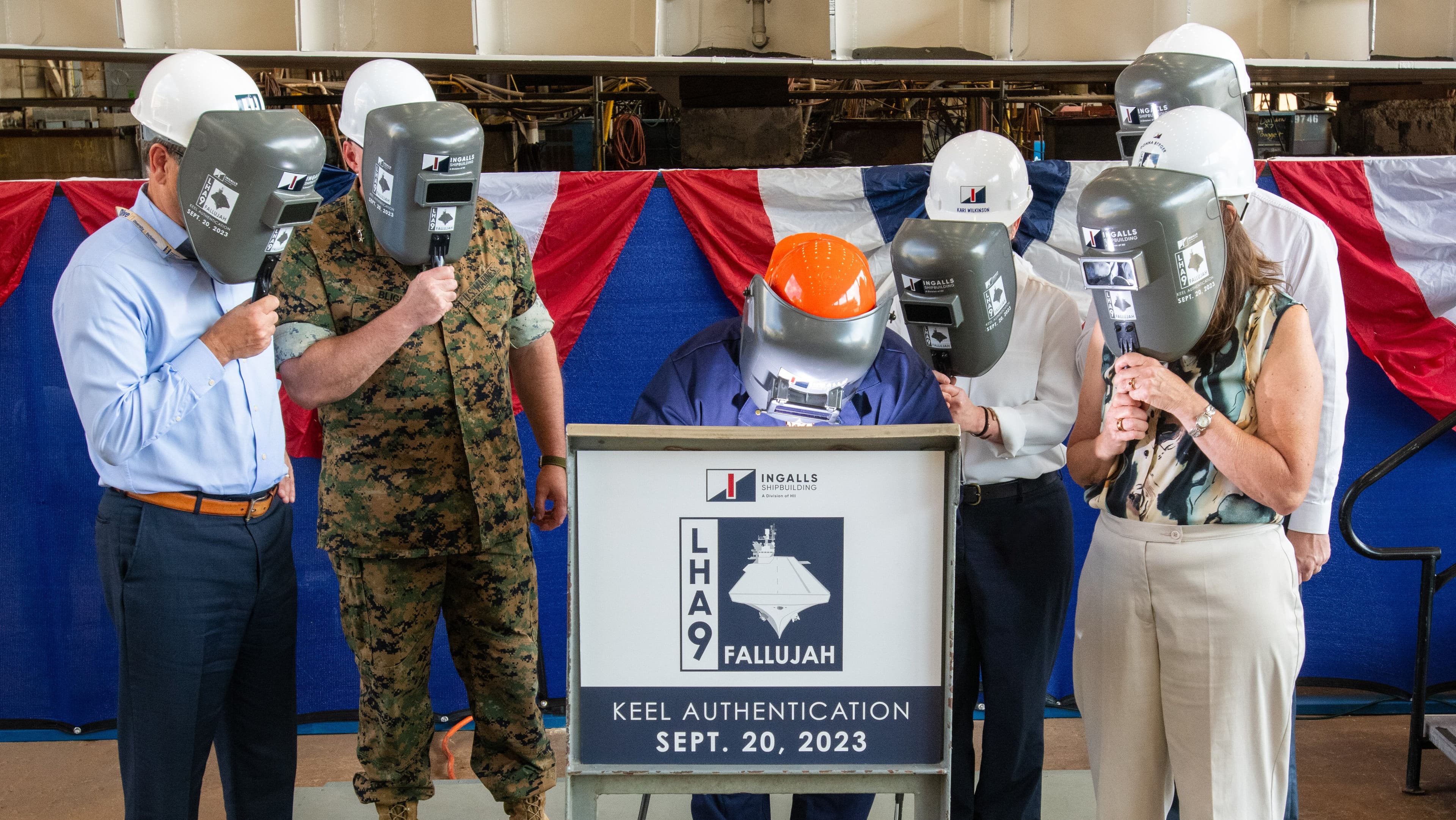 HII’s Ingalls Shipbuilding Authenticates Keel Of Amphibious Assault Ship Fallujah (LHA 9)