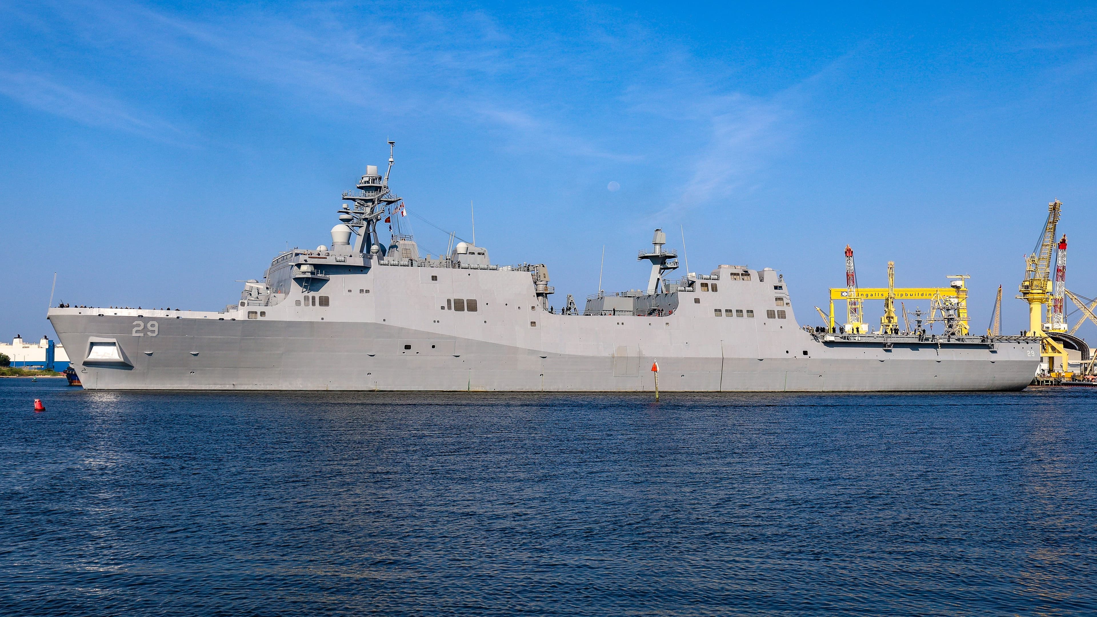 Amphibious Transport Dock Richard M. McCool, Jr. (LPD 29) Sails Away From Ingalls Shipbuilding